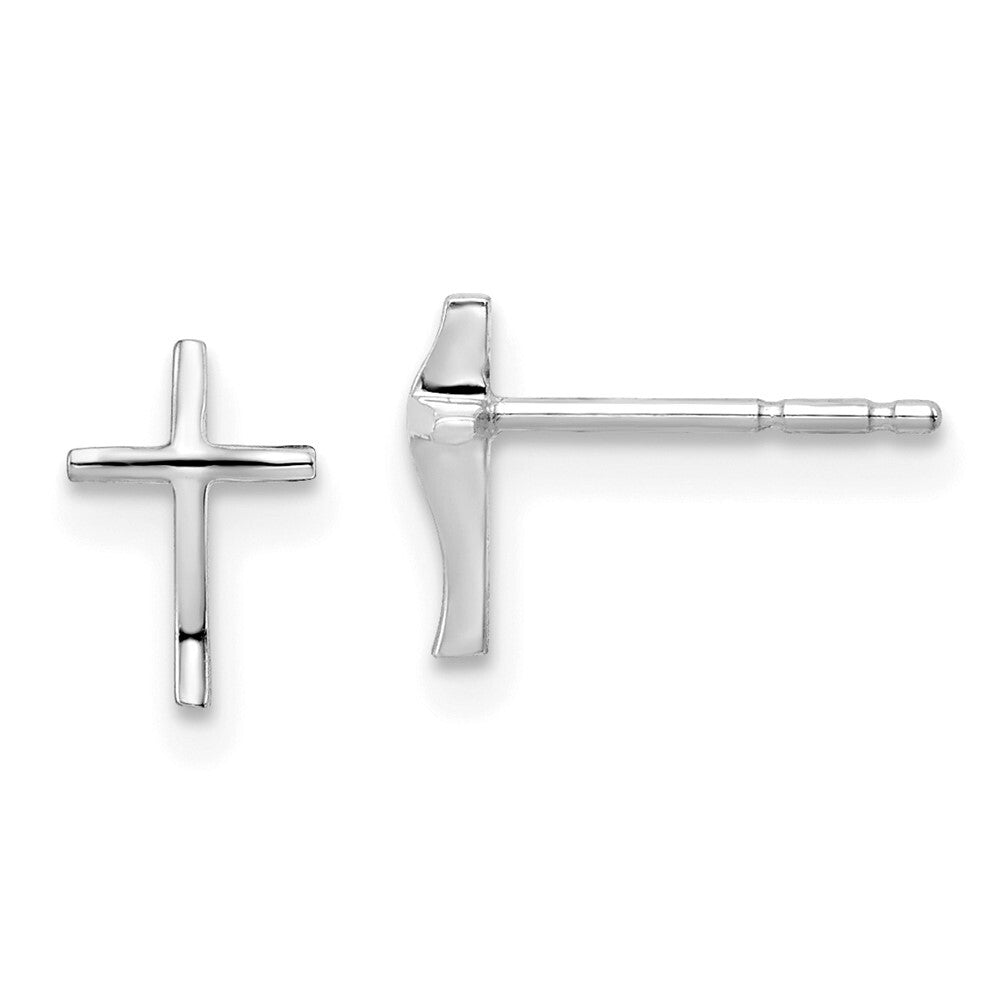 14k Madi K White Gold Cross Stud Earrings