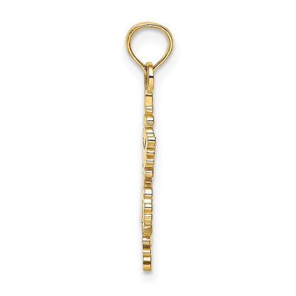 14k Yellow Gold Polished Snowflake Charm Pendant for Women