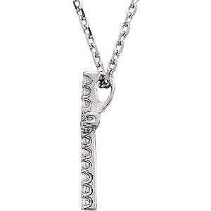 14k White Gold .06 CTW Lab-Grown Diamond Petite Cross 16" Necklace