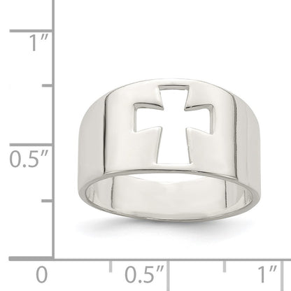 Sterling Silver Cross Cutout Ring Size 6