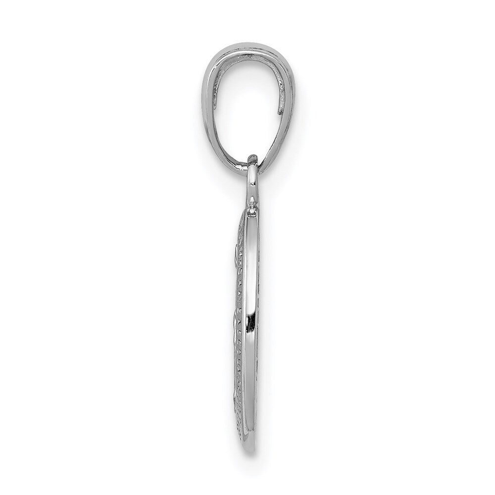 14k White Gold Miraculous Medal Charm Pendant for Women