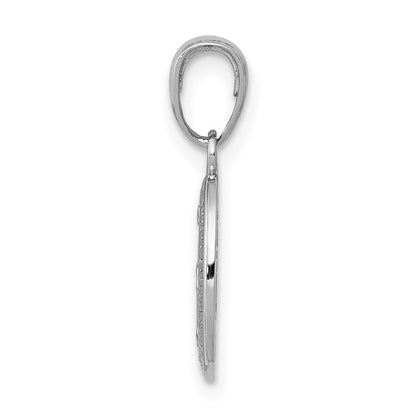 14k White Gold Miraculous Medal Charm Pendant for Women