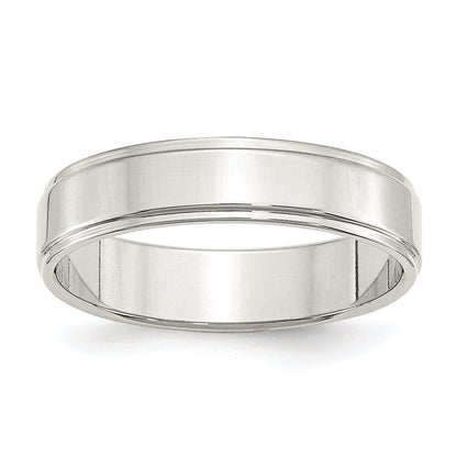 Sterling Silver 5mm Flat with Step Edge Size 11 Band Ring