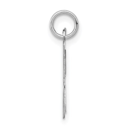14k White Gold Script Letter H Initial Charm Pendant