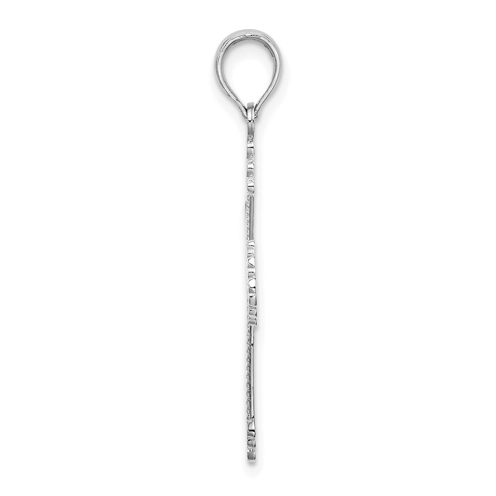14k White Gold Cross  Heart Center Charm Pendant for Women