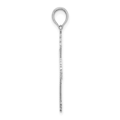 14k White Gold Cross  Heart Center Charm Pendant for Women