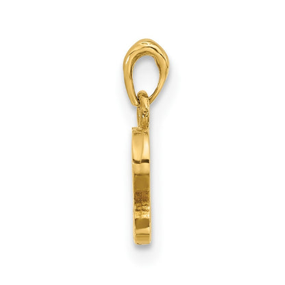 14k Yellow Gold Polished CZ Butterfly Pendant