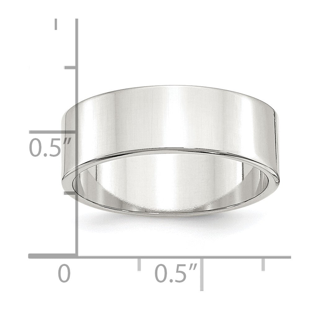 Sterling Silver 7mm Lightweight Flat Size 10 Band Ring