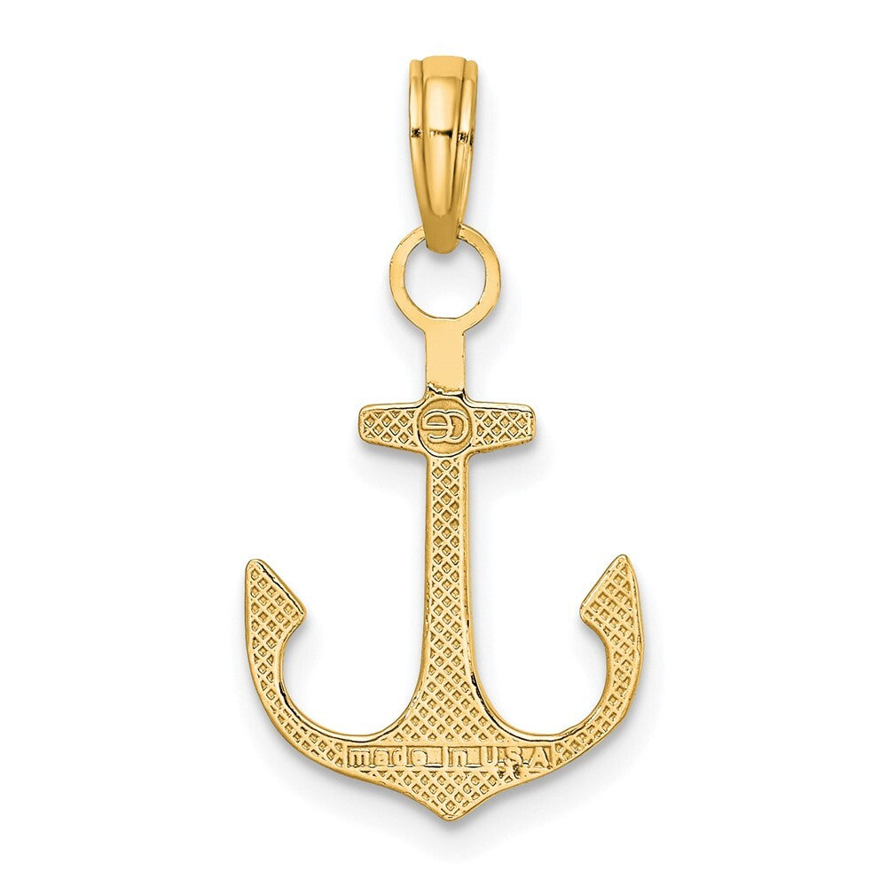 14k Yellow Gold Anchor Pendant for Women