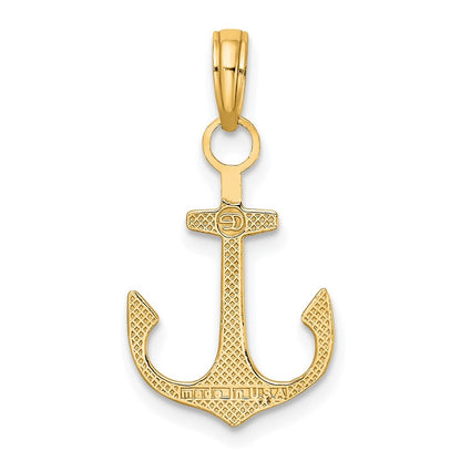 14k Yellow Gold Anchor Pendant for Women