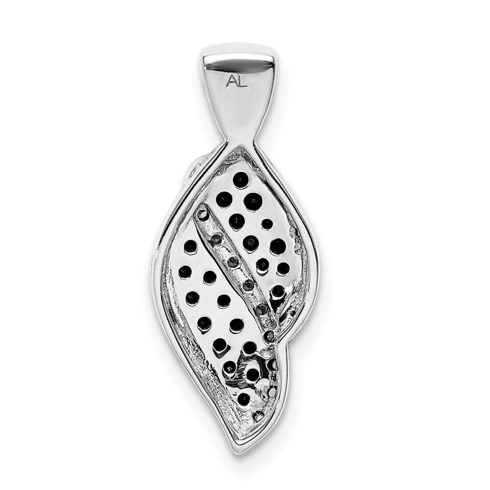 14k White Gold 1/3ct. White and Black Diamond Fancy Curve Chain Slide Pendant