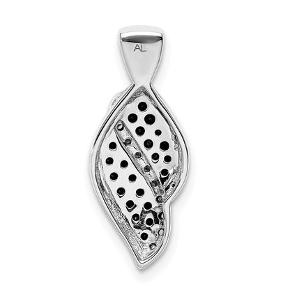 14k White Gold 1/3ct. White and Black Diamond Fancy Curve Chain Slide Pendant