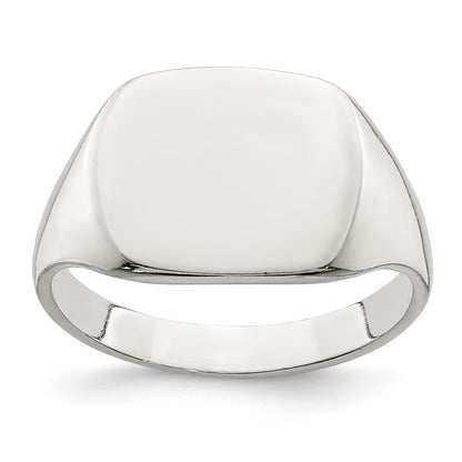 Sterling Silver 11x14mm Solid Back Signet Ring Size 6