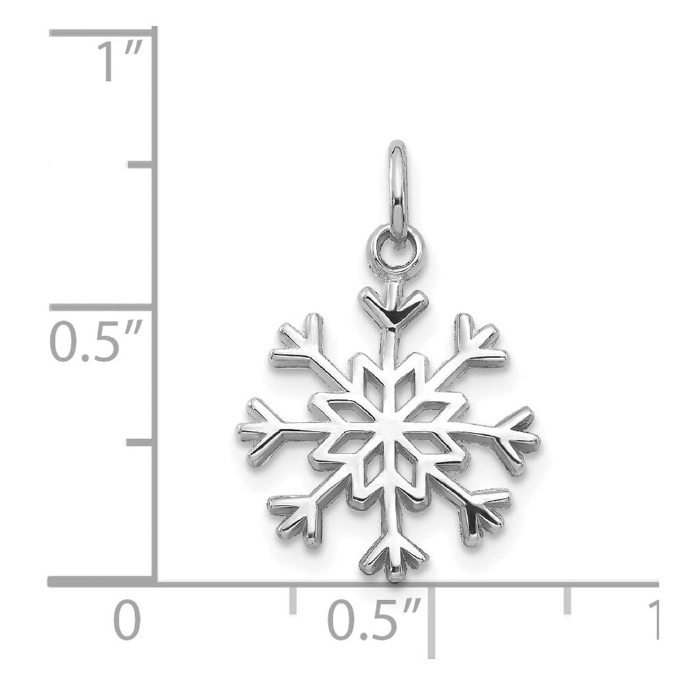 14k White Gold Snowflake Charm Pendant for Women