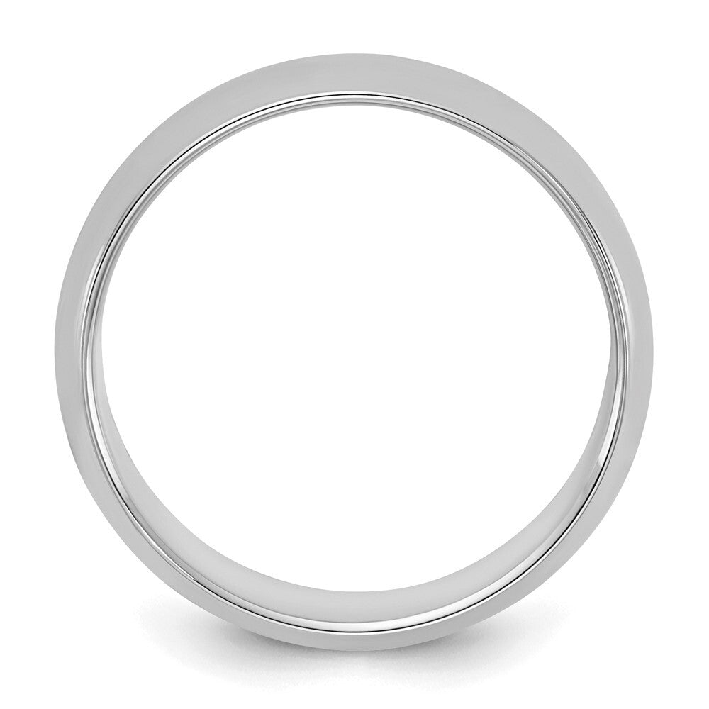 Sterling Silver Rhodium-plated 6mm Half Round Size 13 Band Ring