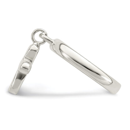 Sterling Silver Solid Cross Dangle Ring Size 6