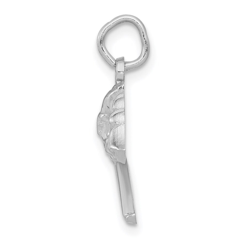 14k White Gold Fire Department Charm Pendant for Women