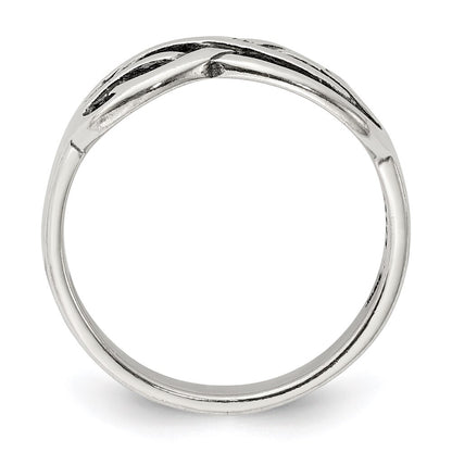 Sterling Silver Antiqued Knot Ring Size 8