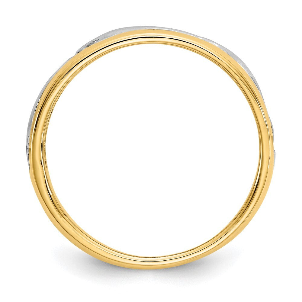 14K Yellow Gold With Rhodium Dolphin Ring
