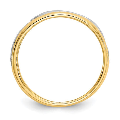 14K Yellow Gold With Rhodium Dolphin Ring
