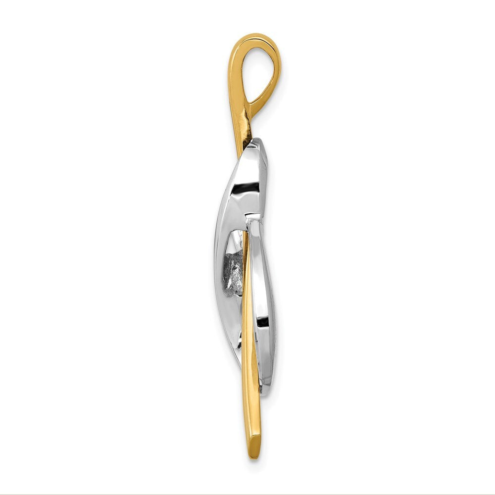 14k Two-tone Gold Slide Pendant for Women