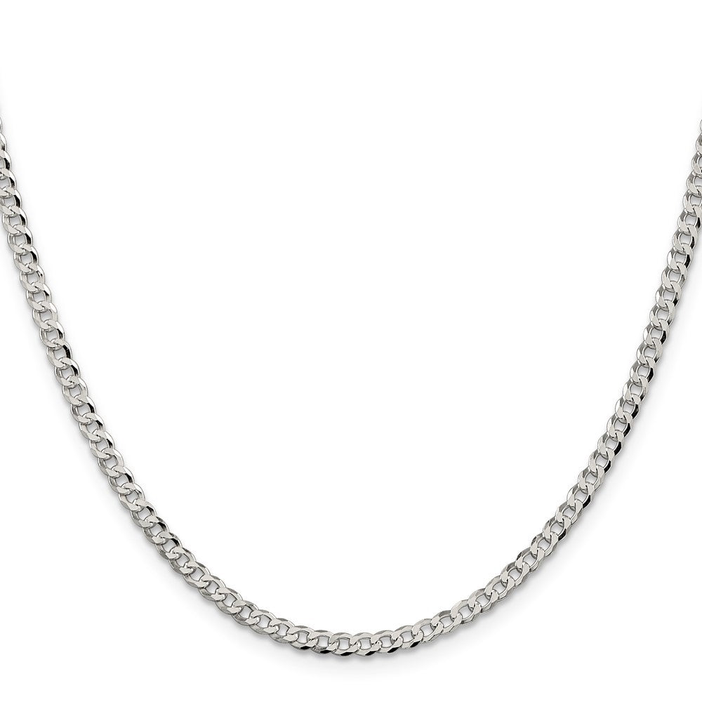 Sterling Silver 3.2mm Beveled Curb Chain Necklace