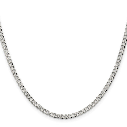 Sterling Silver 3.2mm Beveled Curb Chain Necklace