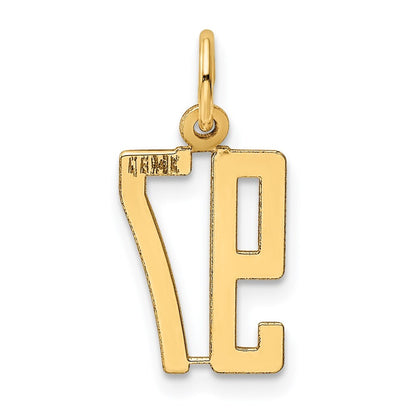 14k Yellow Gold Small Elongated Number 97 Charm Pendant for Women