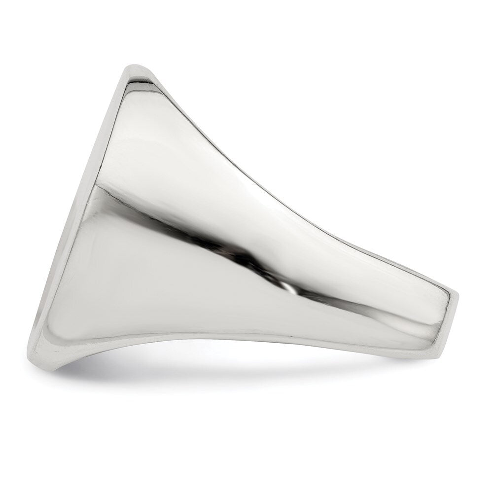 Sterling Silver 18x14mm Open Back Signet Ring Size 9