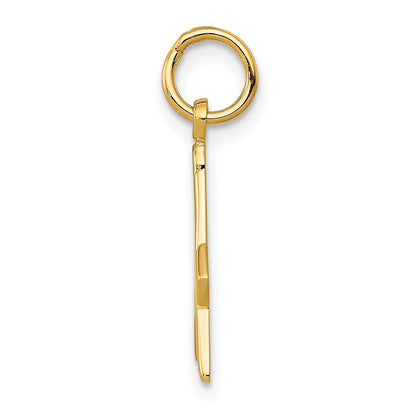 14k Yellow Gold Polished and Textured Masonic Symbol Charm Pendant for Women