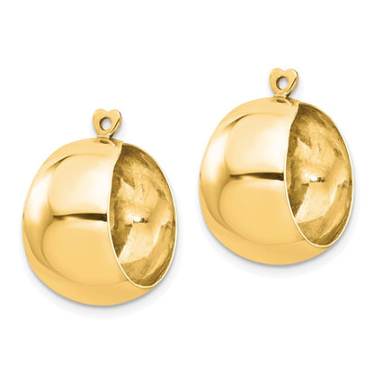 14k Yellow Gold Polished Hoop Earring Jackets