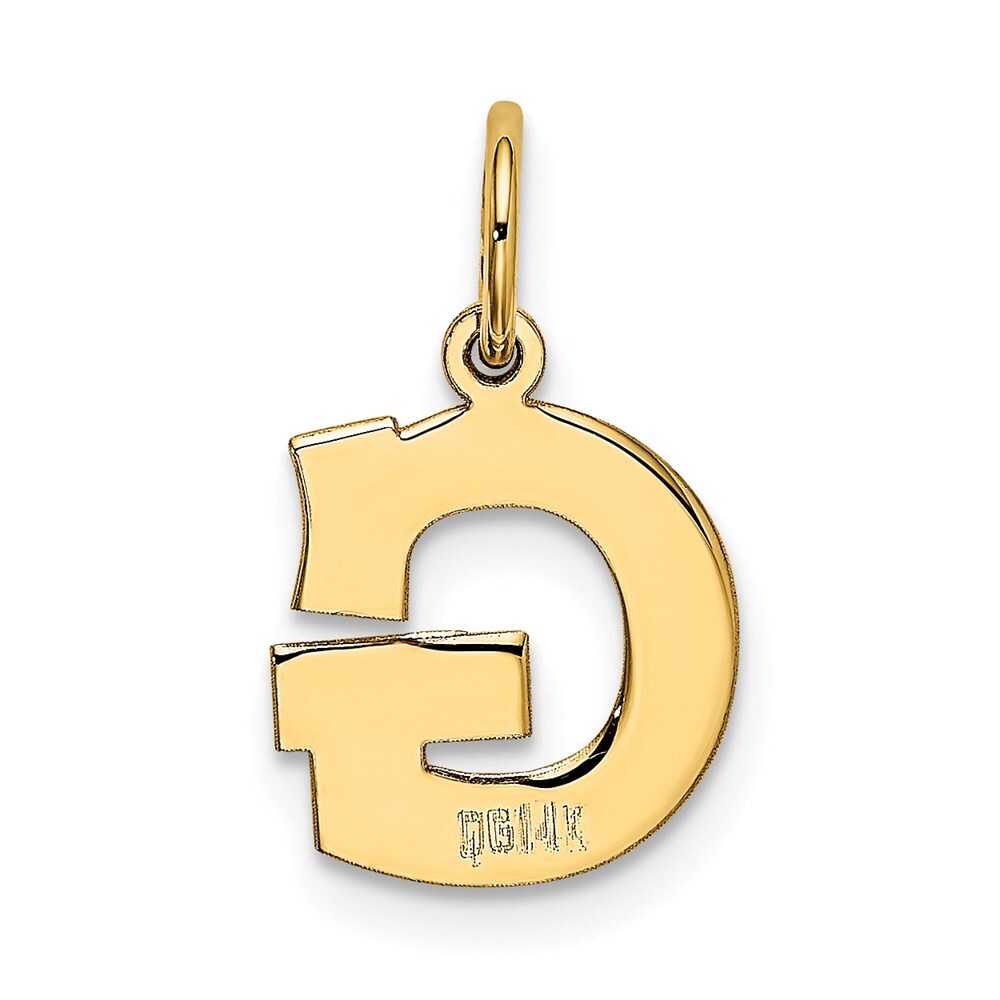 14k Yellow Gold Small Block Letter G Initial Charm Pendant for Women