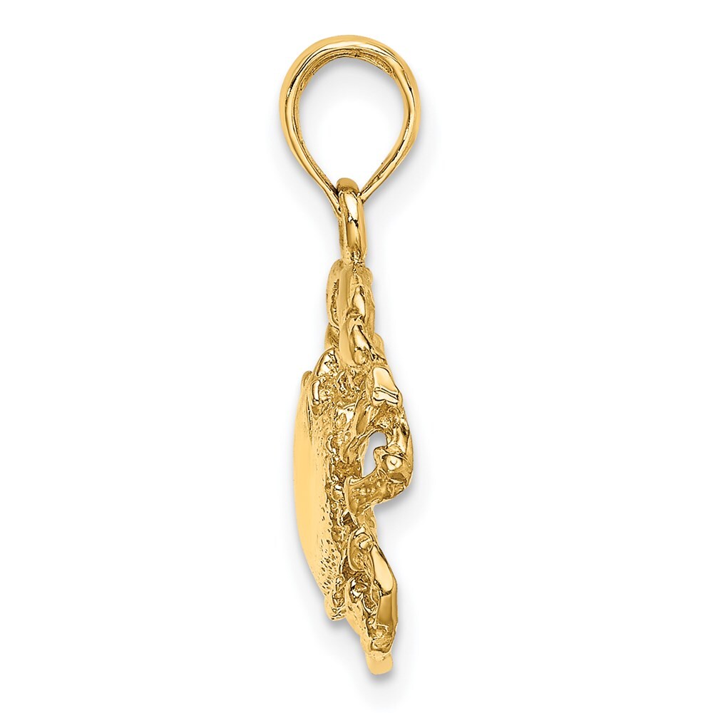 14k Yellow Gold Crab Charm Pendant for Women