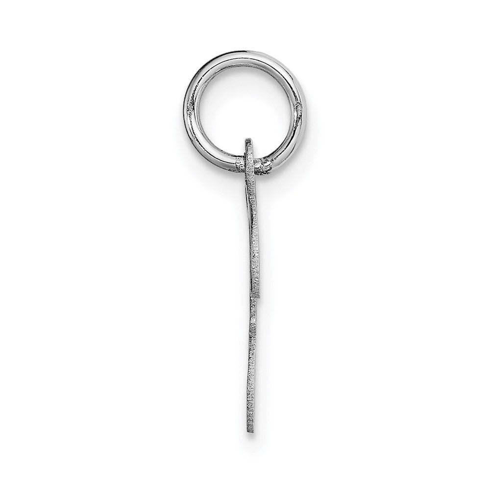14k White Gold Small Script Letter F Initial Charm Pendant