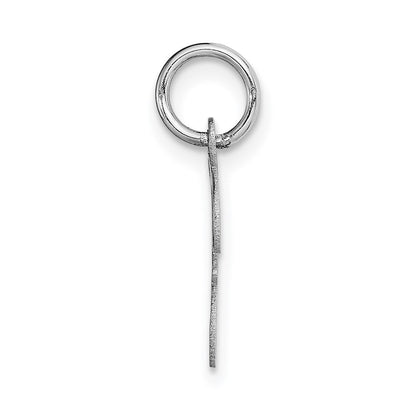 14k White Gold Small Script Letter F Initial Charm Pendant