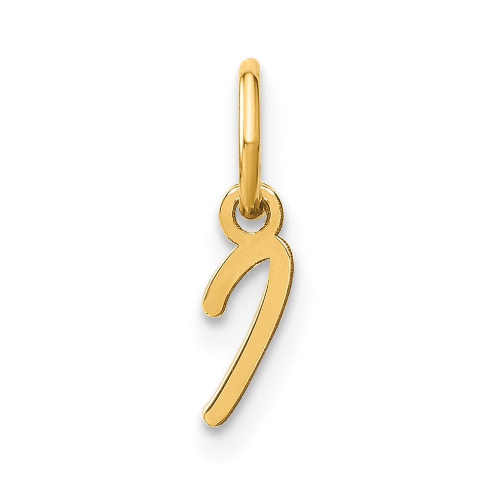 14k Yellow Gold Upper case Letter I Initial Charm Pendant for Women