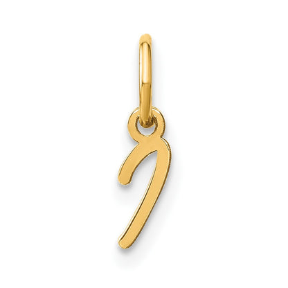 14k Yellow Gold Upper case Letter I Initial Charm Pendant for Women