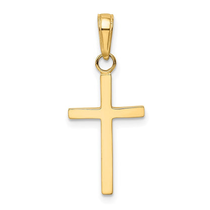 14k Yellow Gold Polished Cross Pendant for Women