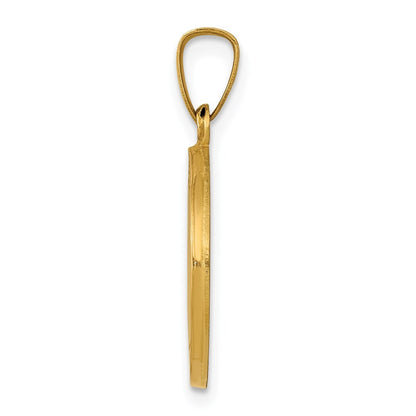 14k Yellow Gold Polished and Satin St Joseph Medal Hollow Pendant for Women