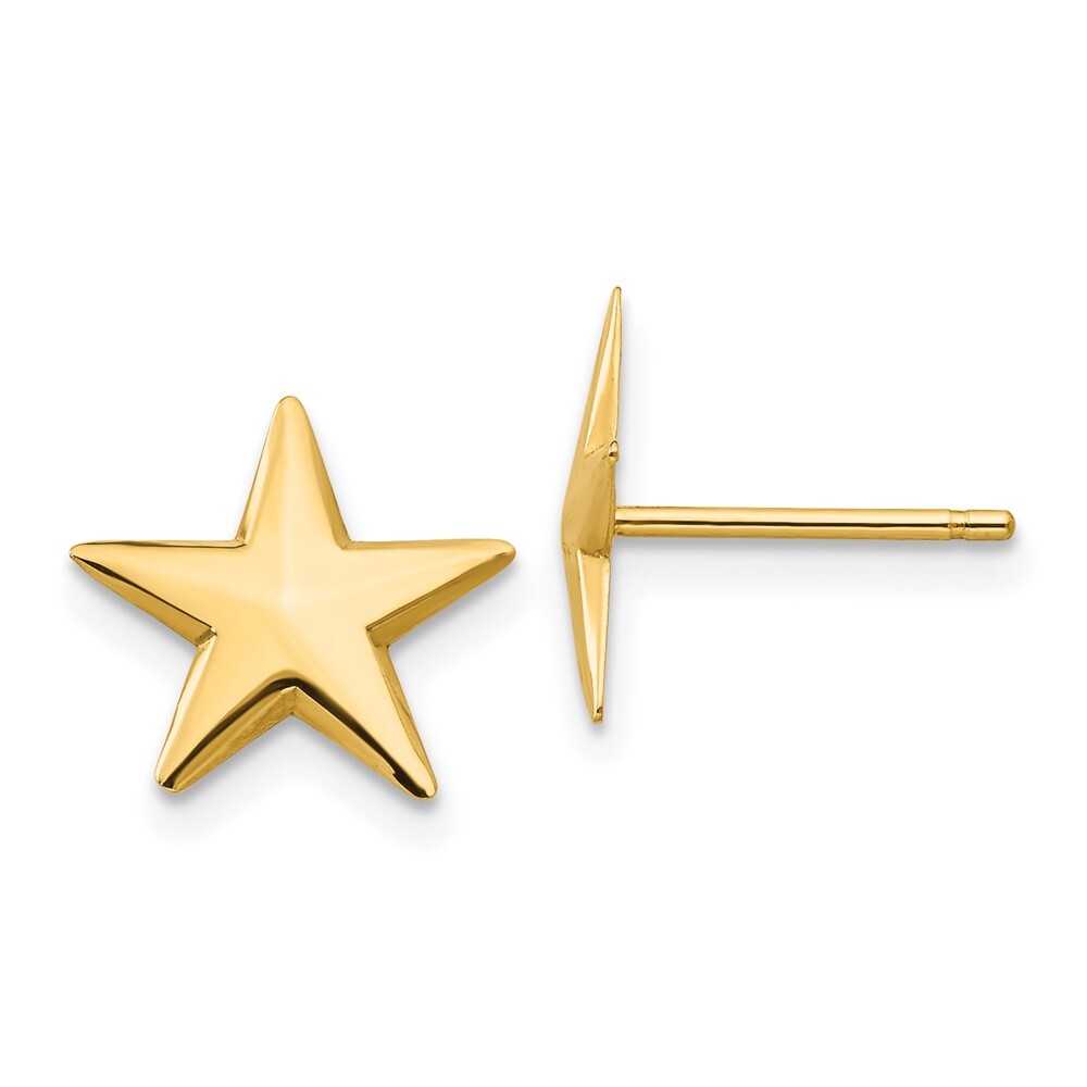 14k Yellow Gold Nautical Star Stud Earrings Gift for Women