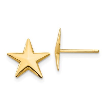 14k Yellow Gold Nautical Star Stud Earrings Gift for Women