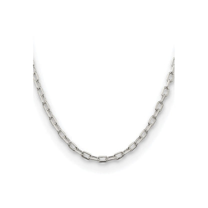 Sterling Silver Rhodium-plated 4.5mm Diamond-cut Long Link Cable Chain