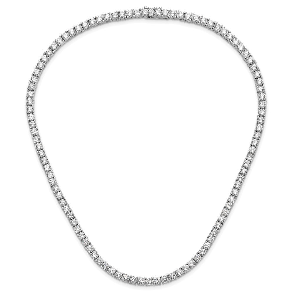 Sterling Silver Rhodium-plated 4mm CZ 17in Tennis Necklace