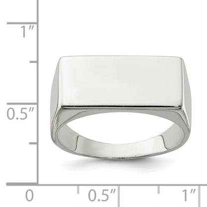 Sterling Silver 9x19mm Closed Back Signet Ring Size 11