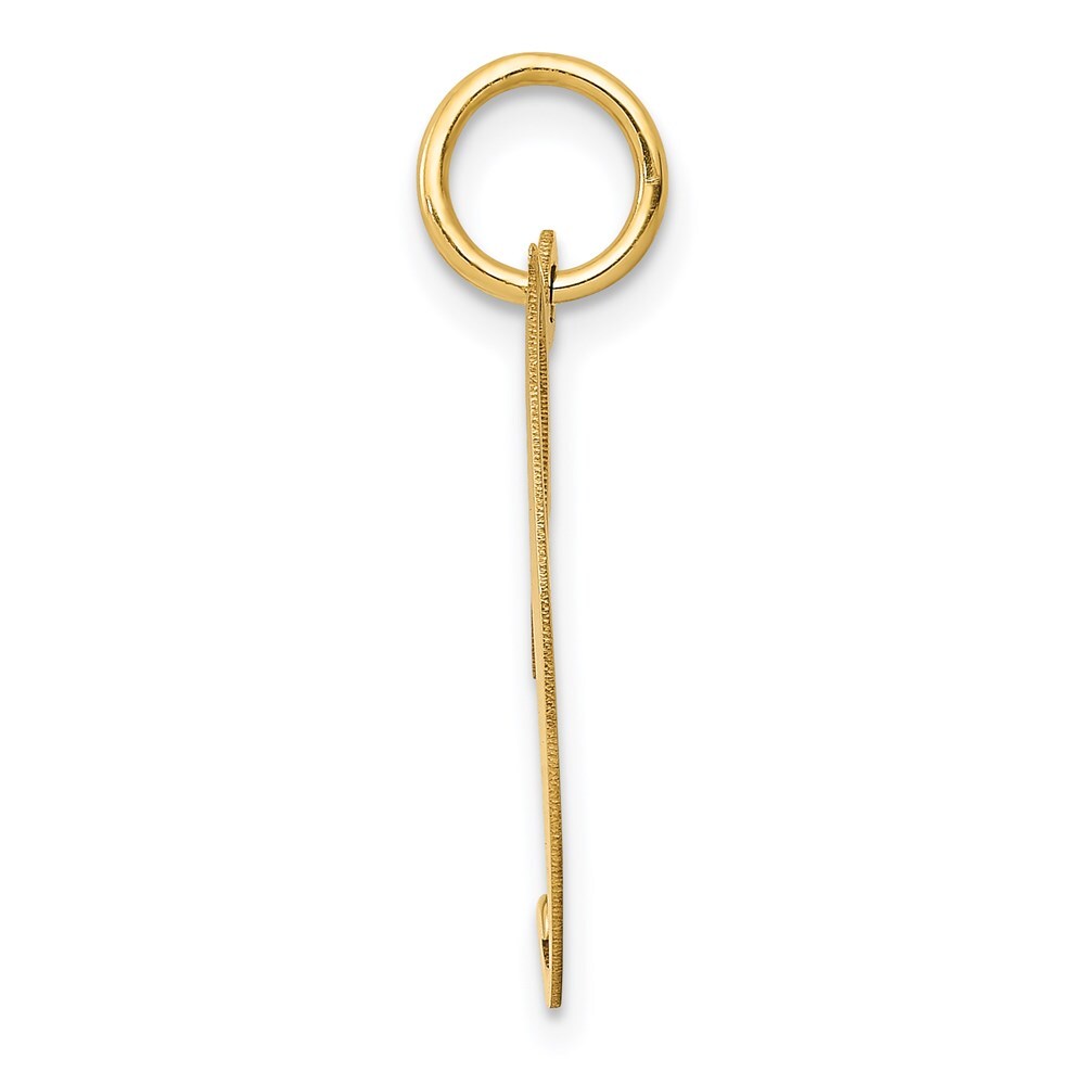 14k Yellow Gold Medium Fancy Script Letter J Initial Charm Pendant for Women