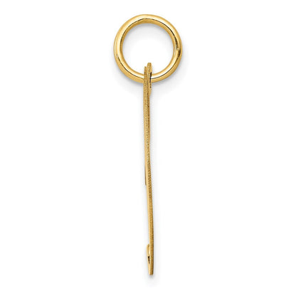 14k Yellow Gold Medium Fancy Script Letter J Initial Charm Pendant for Women