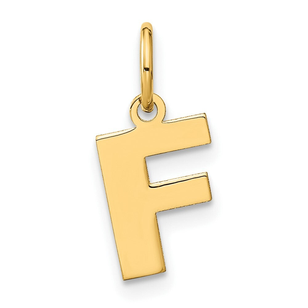 14k Yellow Gold Letter F Initial Pendant for Women