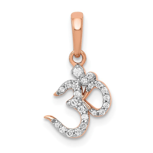 14k Rose Gold Diamond Om Pendant