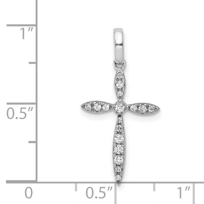 14k White Gold 1/6ct. Diamond Cross Pendant