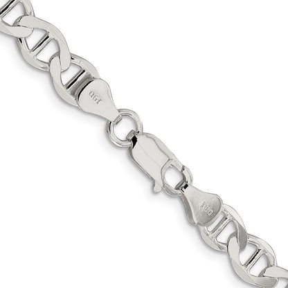 Sterling Silver 7.1mm Flat Anchor Chain Necklace